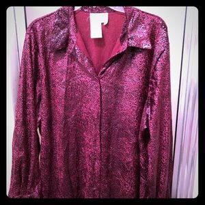 🌺🌸Ladies Blouse Pink & Black Leopard Print 👚🍓